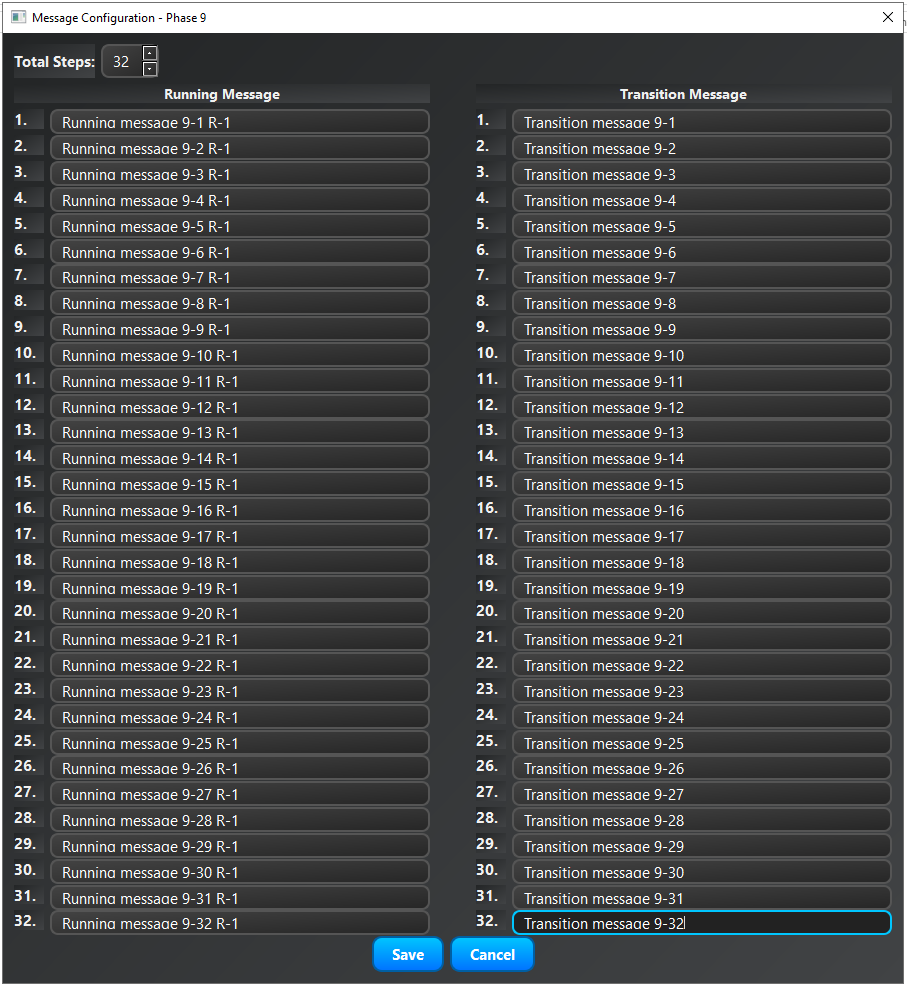 Phase Message Configuration